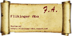 Flikinger Aba névjegykártya